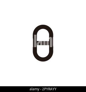 Number 8, shaped capsule geometric symbol simple logo vector Stock Vector