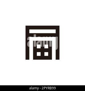 Letter A window, square geometric symbol simple logo vector Stock Vector