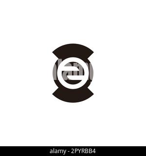 Number 2 hourglass, circle geometric symbol simple logo vector Stock Vector