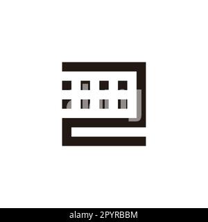 Letter 2 building, apartment, squares geometric symbol simple logo vector Stock Vector