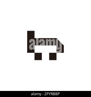 Letter h and T square geometric symbol simple logo vector Stock Vector