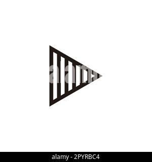 Letter D stripes, pointer geometric symbol simple logo vector Stock Vector