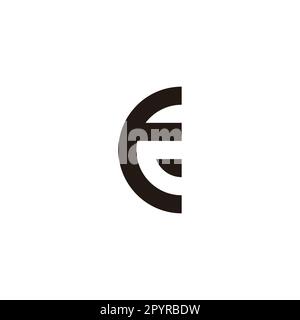 Letter F and c curve geometric symbol simple logo vector Stock Vector