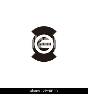 Letter E hourglass, circle geometric symbol simple logo vector Stock Vector