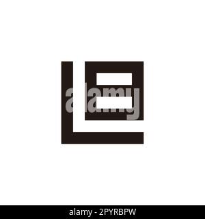 Letter L number 8 square geometric symbol simple logo vector Stock Vector