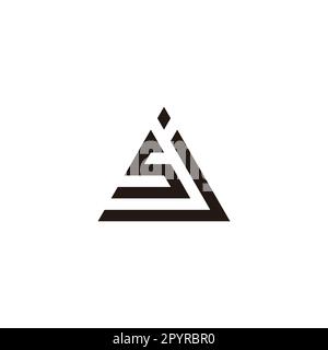 Letter S and j triangle geometric symbol simple logo vector Stock Vector