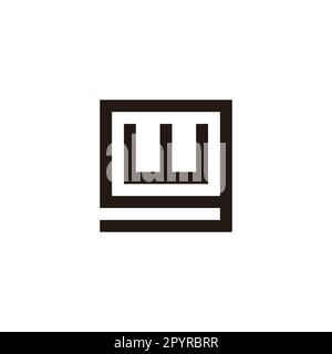 Letter w in g, square geometric symbol simple logo vector Stock Vector