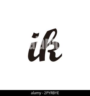 Letter ik connect geometric symbol simple logo vector Stock Vector