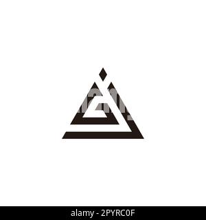 Letter G and j triangle geometric symbol simple logo vector Stock Vector