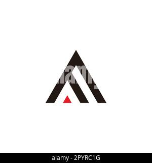 Letter M triangle, dot geometric symbol simple logo vector Stock Vector