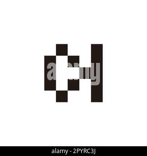 Letter C and H squares geometric symbol simple logo vector Stock Vector