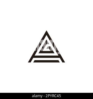 Letter G in A, triangle geometric symbol simple logo vector Stock Vector