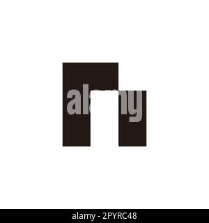 Letter rn nr r n outline geometric symbol simple logo vector Stock Vector