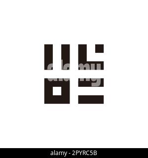 Letter O square, stripe geometric symbol simple logo vector Stock Vector