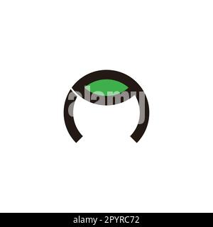 Letter n leaf geometric symbol simple logo vector Stock Vector