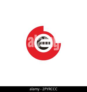 Letter E in G, circle geometric symbol simple logo vector Stock Vector