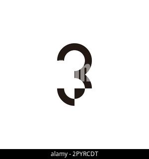 Number 3 diamond geometric symbol simple logo vector Stock Vector