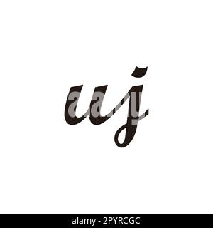 Letter uj connect geometric symbol simple logo vector Stock Vector