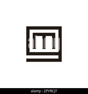 Letter m in g, square geometric symbol simple logo vector Stock Vector