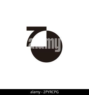 Number 7, clock geometric symbol simple logo vector Stock Vector