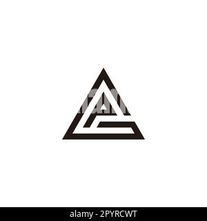 Letter p in G triangle geometric symbol simple logo vector Stock Vector