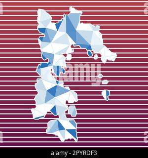 Patmos vector illustration. Patmos design on gradient stripes background. Technology, internet, network, telecommunication concept. Stock Vector