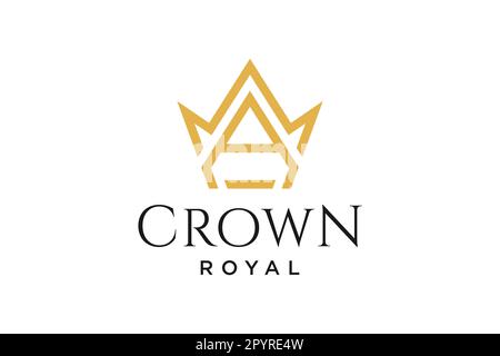 initial logo letter A with crown vector symbol illustration Stock Vector