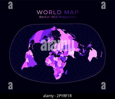 World Map Jacques Bertins 1953 Projection Stock Illustration - Download  Image Now - Arrival, Art, Bar - Drink Establishment - iStock
