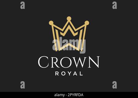 initial logo letter W with crown vector symbol illustration Stock Vector