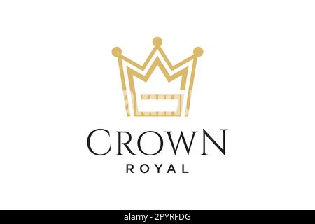 initial logo letter G with crown vector symbol illustration Stock Vector