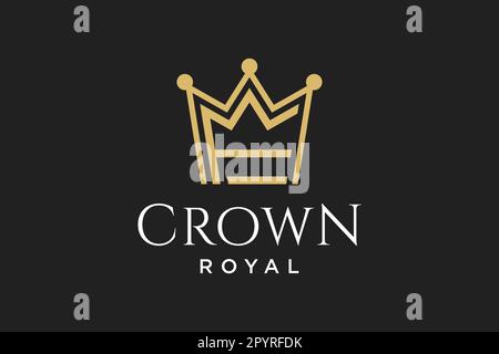 initial logo letter F with crown vector symbol illustration Stock Vector