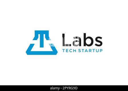Letter T monogram logo design. for lab science technology Stock Vector