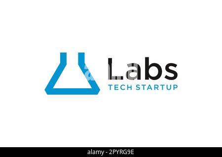 Letter U monogram logo design. for lab science technology Stock Vector