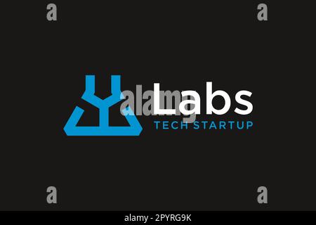 Letter Y monogram logo design. for lab science technology Stock Vector