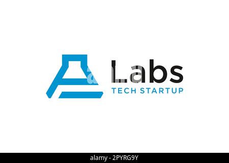 Letter P monogram logo design. for lab science technology Stock Vector