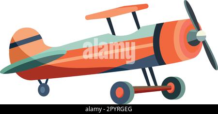 Flying airplane design over white Stock Vector