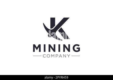 Letter K Mining logo icon design template vector Stock Vector