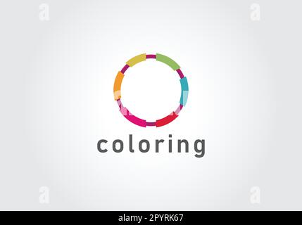 abstract vector coloring logo design  template Stock Vector