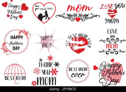 12 vector mother day design template Stock Vector