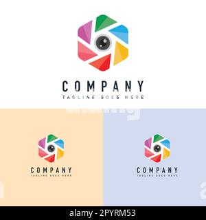 Camera logo design template. Camera logo vector icon. Camera logo symbol. Stock Vector
