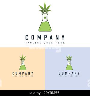 Cannabis leaf logo design template. Marijuana logo vector illustration.Cannabis leaf logo design. Vector Hemp luxury modern logo icon sign. Stock Vector