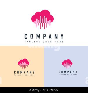 Cloud technology logo design vector template. Cloud Logo Template. Network and cloud vector logo design. Stock Vector