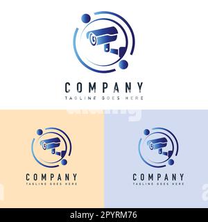 CCTV logo design template. Security camera vector logo design concept. CCTV area logo template illustration Stock Vector