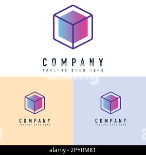 Abstract hexagon logo vector. Cube logo. Creative geometric logo design concept. Stock Vector