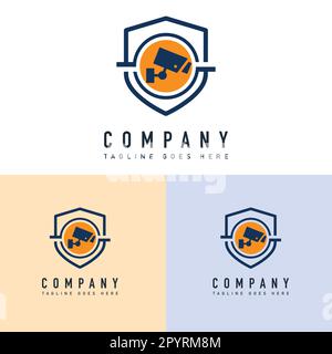 CCTV logo design template. Security camera vector logo design concept. CCTV area logo template illustration Stock Vector