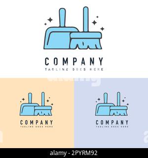 Cleaning company logo design template. Cleaning service vector illustration. Stock Vector