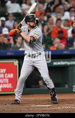 San Francisco Giants third baseman J.D. DAVIS batting in the top of the sixth inning during the MLB game between the San Francisco Giants and the Hous Stock Photo