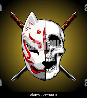 Japanese traditional mask Stock Vector
