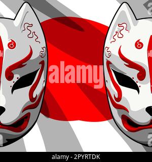 Japanese traditional mask Stock Vector