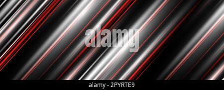 Vector 3D red, black and white stripes wide abstract background. Three-dimensional render illustration. Abstract striped banner. Vector illustration Stock Vector